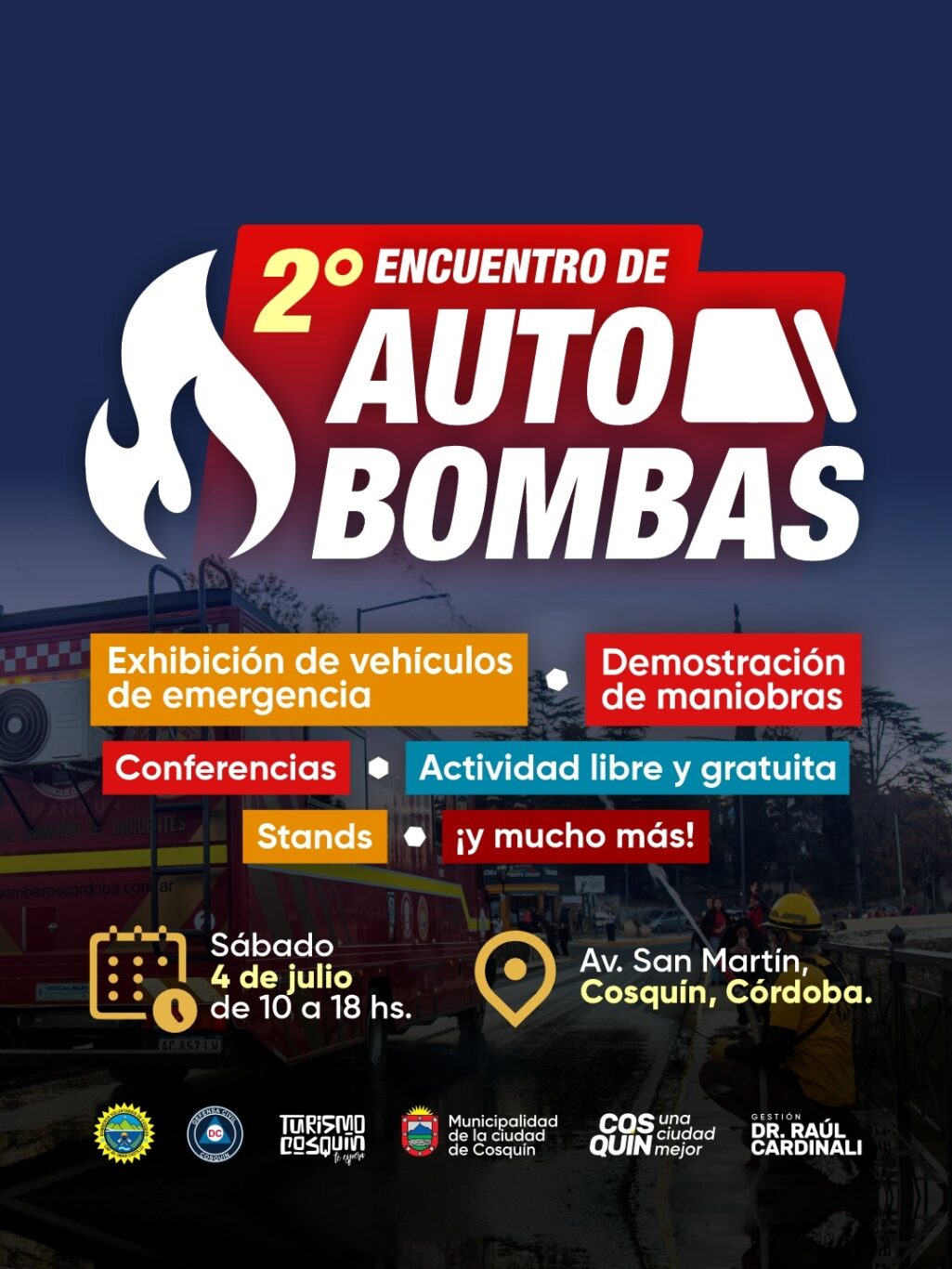 Cosquín se prepara para el 2° Encuentro de Autobombas y Vehículos de Emergencia